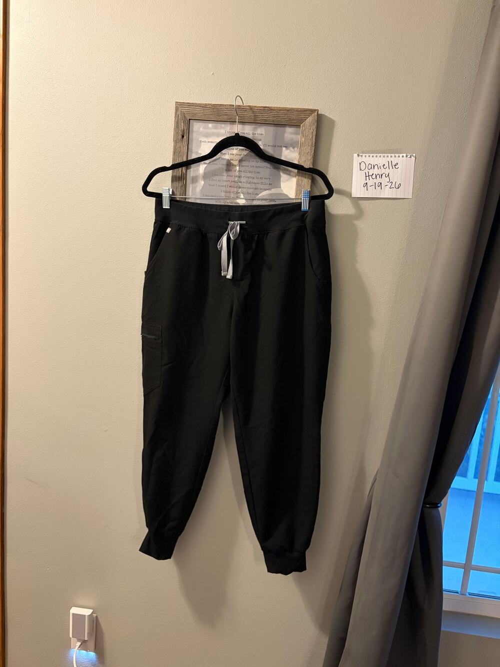 Figs Zamora Black Joggers Size Large Petite